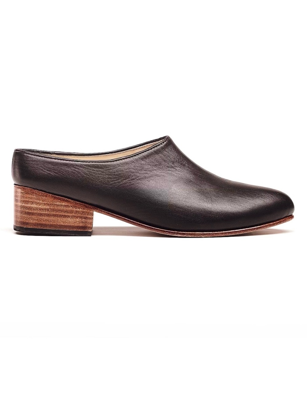 Nisolo Sofia Noir Black Leather Slip-On Mules/Clogs size 6